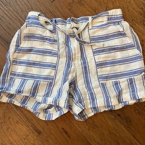 High waist linen shorts